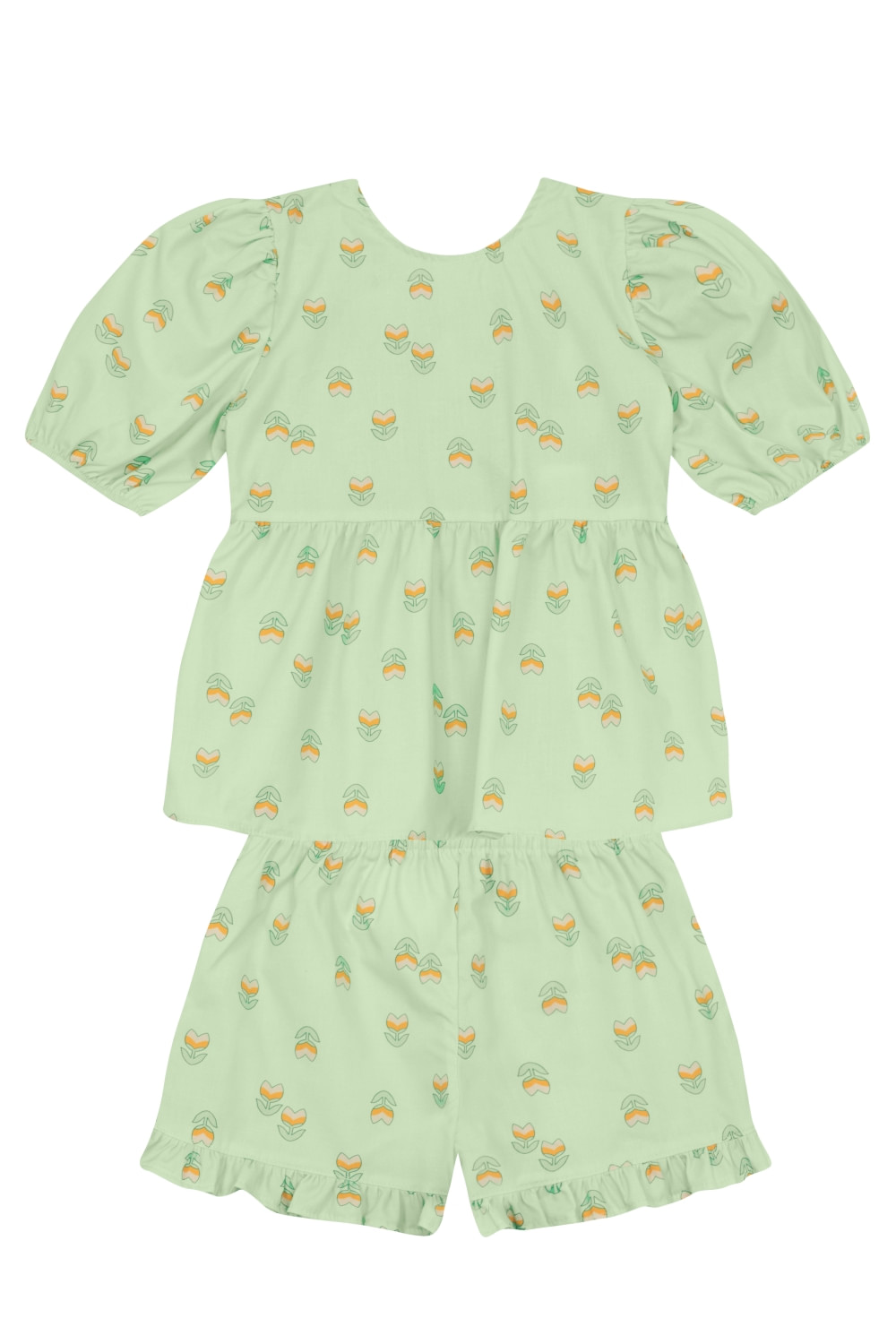 Conjunto infantil menina estampado Mundi