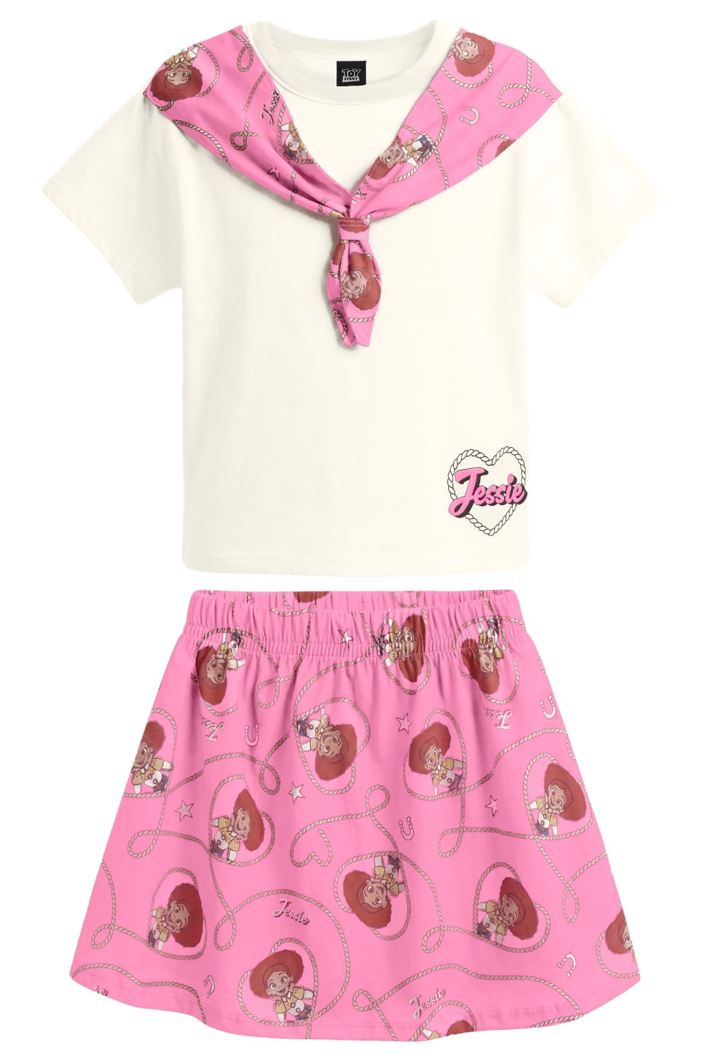 Conjunto infantil menina em meia malha Toy Story Brandili